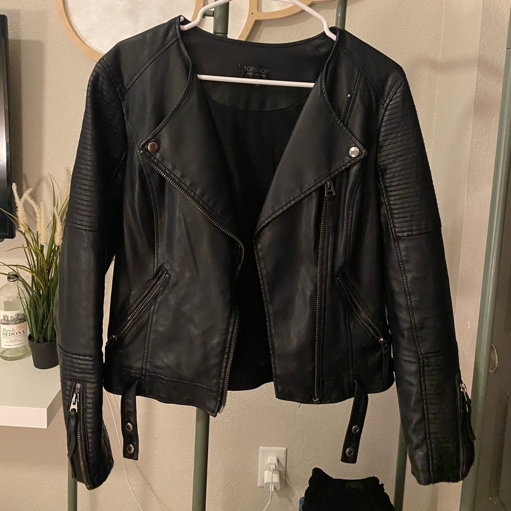 Topshop Leather Moto Jacket